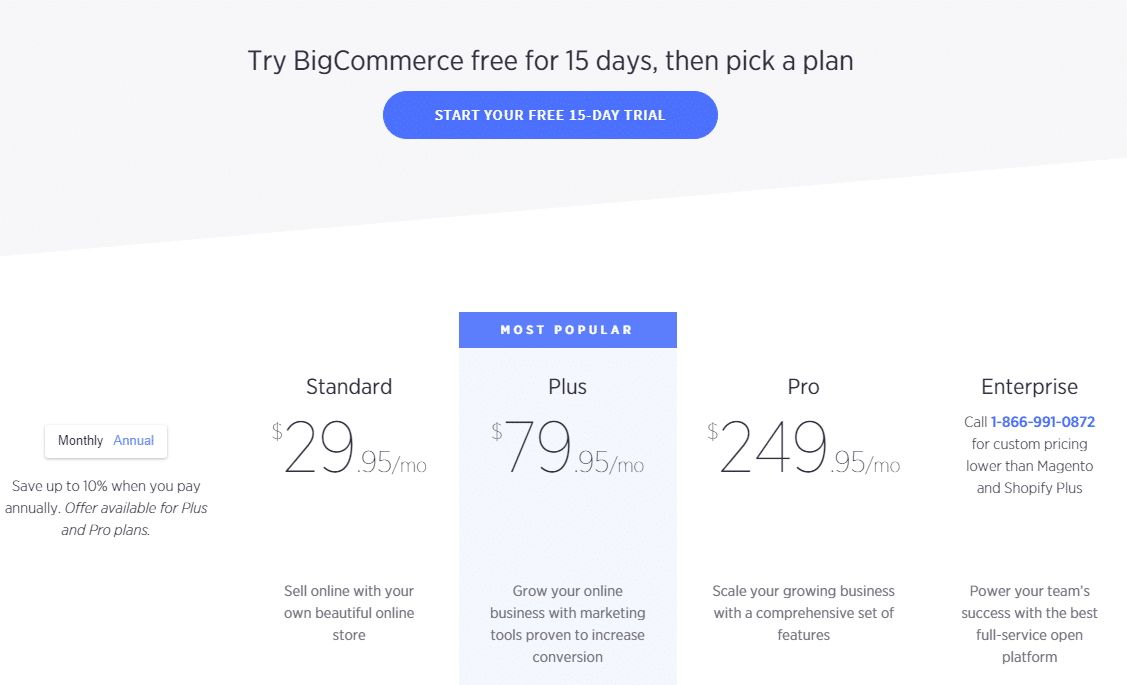 BigCommerce - 2 pricing