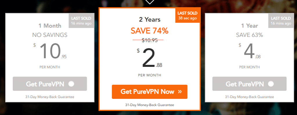 PureVPN - 1 pricing